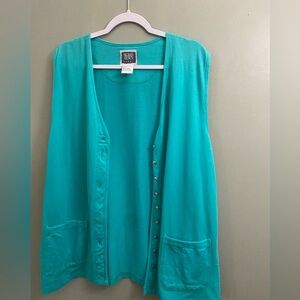 Sigrid Olsen Sport Teal Cotton Top size L Cotton summer